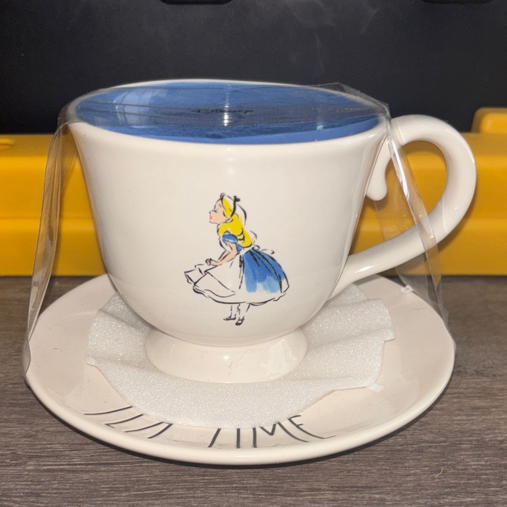 Rae Dunn Blue and White Tea Cup and Saucer Set